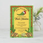 Spaans Kerstfeest Navideña Funny Jalapeño Kaart (Staand voorkant)