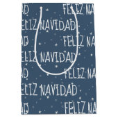 Spaans kerstfeest op sneeuwvlokken medium cadeauzakje (Voorkant)