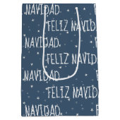 Spaans kerstfeest op sneeuwvlokken medium cadeauzakje (Achterkant)