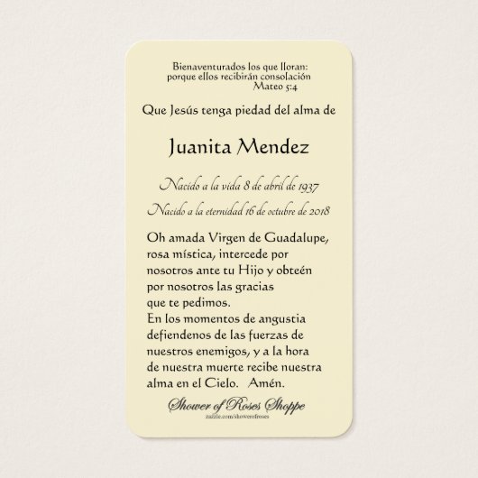 Spaans kind Jesus Rozen Religieuze Kaart (Achterkant)