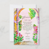 Spaans Kleurrijke Waterverf Bloemen Oude Stad Mexi Bedankkaart (Voorkant)