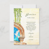 Spaans kleurrijke Waterverf oude stad Mexico Bedankkaart (Voorkant)