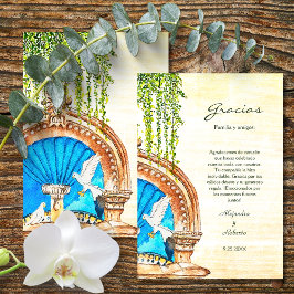 Spaans kleurrijke Waterverf oude stad Mexico Bedankkaart