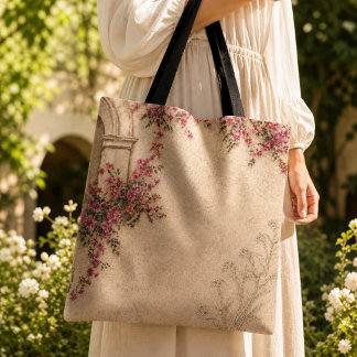 Spaans Koloniale Architectuur Bloemig Vintage Land Tote Bag