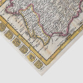  Spaans Koninkrijk Oude Wereldkaart Spanje Tissuepapier (Detail)