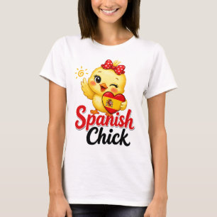 Spaans Kuiken Cute Spanje Vlag Ontwerp T-shirt