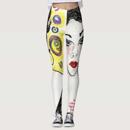 Spaans Lady All-Over-Print Leggings (Voorkant)
