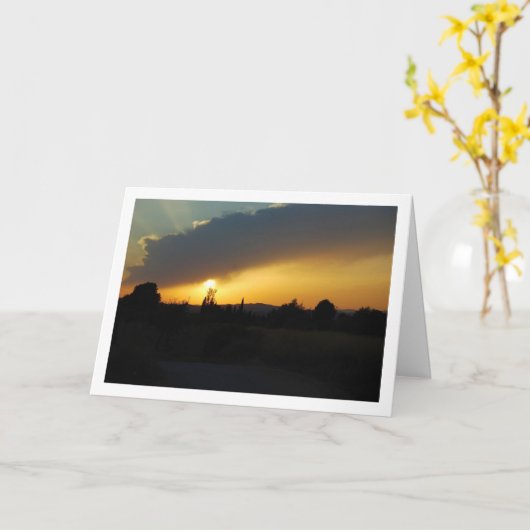 Spaans landschap bij zonsondergang kaart (Gele Bloem)