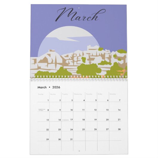 Spaans landschapskalender kalender (Mar 2026)