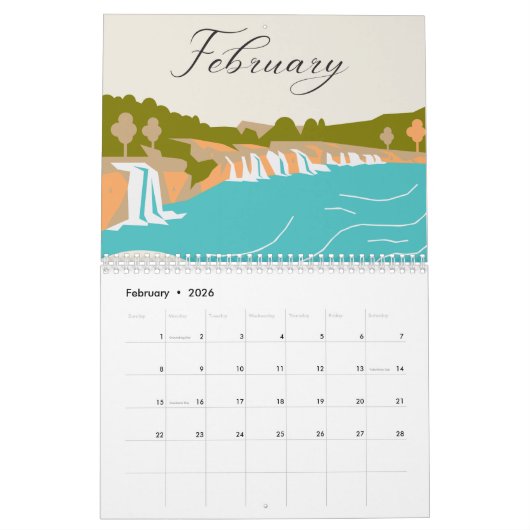 Spaans landschapskalender kalender (Feb 2026)