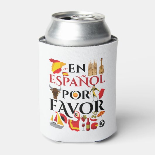 Spaans leraar en espanol voor blikjeskoeler (Blikje Voorkant)