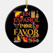 Spaans leraar en espanol voor keramisch ornament (Voorkant)