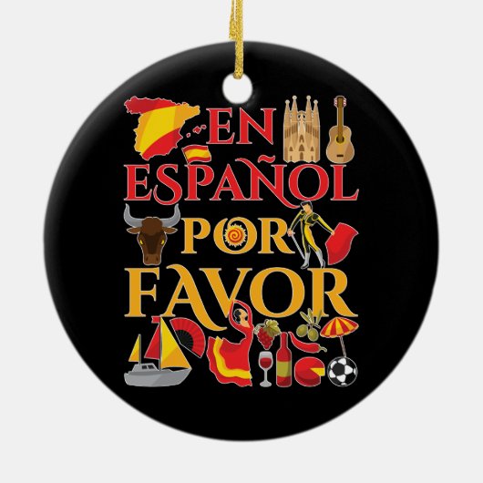 Spaans leraar en espanol voor keramisch ornament (Achterkant)