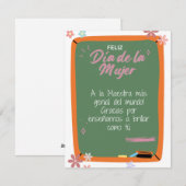 Spaans - Leraar Happy Women's Day Kaart (Voorkant / Achterkant)