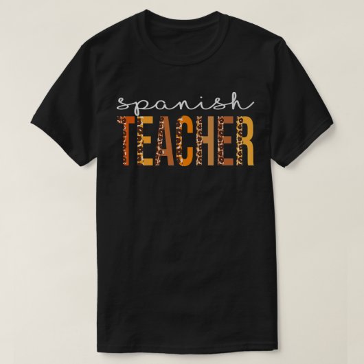 Spaans leraar leopard Squad Cute Herfst herfst Tha T-shirt (Design voorkant)