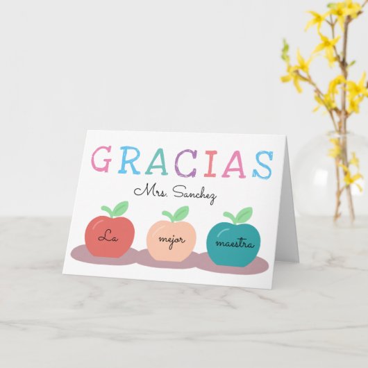 Spaans leraar/Maestra Hartelijk dank met Kaart app (Gele Bloem)