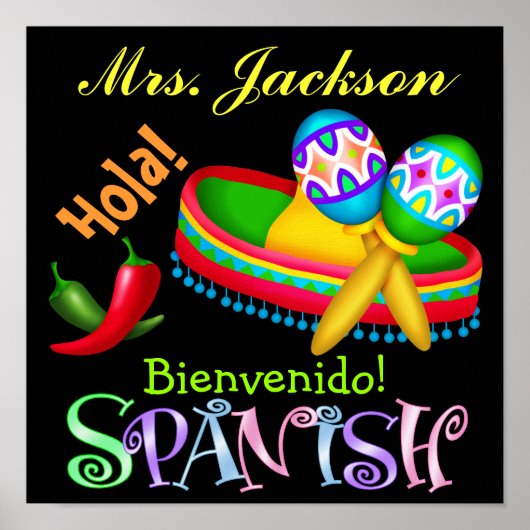 Spaans leraar Poster/Onderteken - SRF Poster (Voorkant)