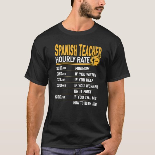 Spaans leraar Uurly Rente Spaans docent Tu T-shirt (Voorkant)