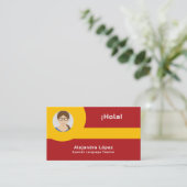 Spaans Leraar Visitekaartje met Foto (Staand voorkant)