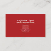 Spaans Leraar Visitekaartje met Foto (Achterkant)
