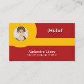 Spaans Leraar Visitekaartje met Foto (Voorkant)