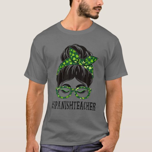 Spaans leraar Vrouwen Bun St Patrick's Day S T-shirt (Voorkant)