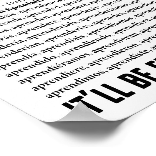 Spaans leren Het zal leuk zijn, zeiden ze grappig Poster (Hoek)