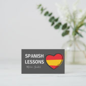Spaans Lessons Flag Heart Cute Love Teacher Visitekaartje (Staand voorkant)
