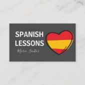 Spaans Lessons Flag Heart Cute Love Teacher Visitekaartje (Voorkant)