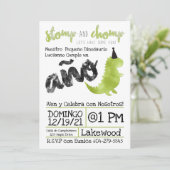 Spaans Little Dinodinosaurio verde Chico Kaart (Staand voorkant)