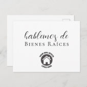 Spaans Logo Laten we het hebben over onroerend goe Briefkaart (Voorkant / Achterkant)