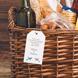 Spaans, Lovebirds Mexicaanse bruiloft Welkom Cadeaulabel