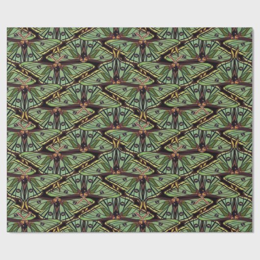 Spaans luna Moth Pattern Cadeaupapier (Vlak)