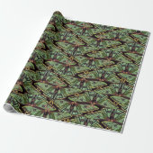 Spaans luna Moth Pattern Cadeaupapier (Uitgerold)