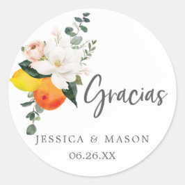 Spaans Magnolia Citrus Favor Stickers