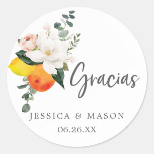 Spaans Magnolia Citrus Favor Stickers