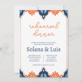 Spaans Marine & Oranje repetitie Diner Uitnodiging (Voorkant)