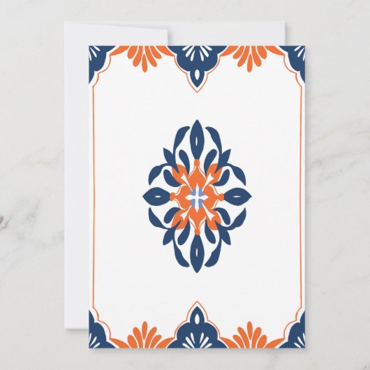 Spaans Marine & Oranje repetitie Diner Uitnodiging (Achterkant)