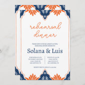 Spaans Marine & Oranje repetitie Diner Uitnodiging (Voorkant / Achterkant)