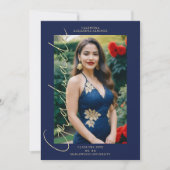 Spaans Marine Trendy Fotoscript Typografie Afstude Kaart (Voorkant)