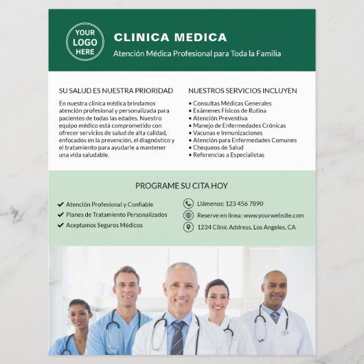 Spaans Medisch Centrum Dokter Logo QR Groen Flyer (Voorkant)