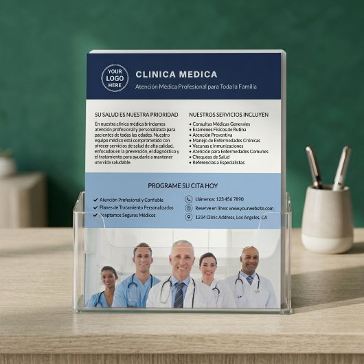 Spaans Medische Kliniek Dokter Logo QR Code Flyer