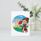 Spaans meisje briefkaart (Staand voorkant)