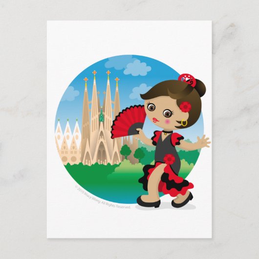 Spaans meisje briefkaart (Voorkant)