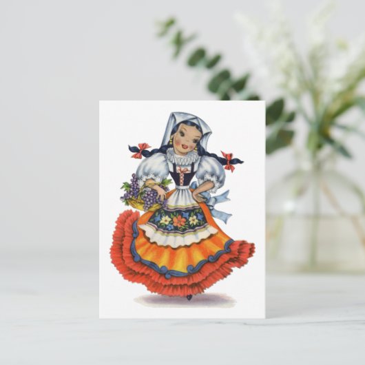  Spaans meisje traditioneel Briefkaart voor kledin (Staand voorkant)