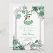 Spaans Meisje Wijze Groen Zilver Presentacion 3 An Kaart (Voorkant)