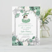 Spaans Meisje Wijze Groen Zilver Presentacion 3 An Kaart (Staand voorkant)