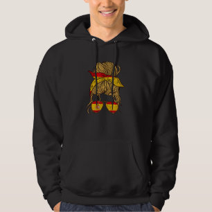 Spaans Meisje Zonnebril Vrouw Spaanse Vlag Spaans Hoodie