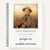 Spaans Memorial Keepsake Notitieboek met foto (Voorkant)