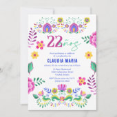 Spaans Mexicaans Fiesta Floral 22e verjaardag Kaart (Voorkant)